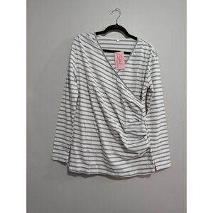 Sweet Bump striped gray long sleeve shirt size Large